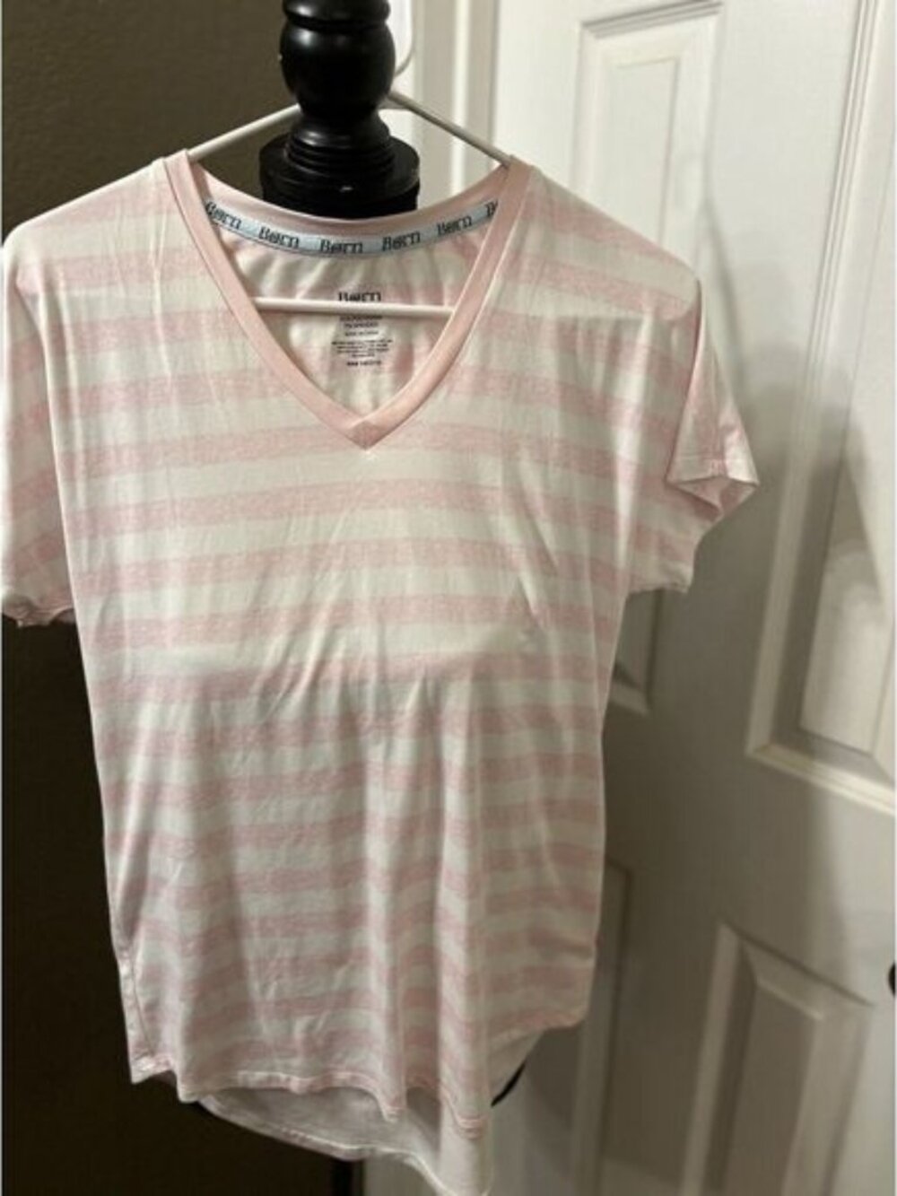 Pink White‎ Stiped Born Tshirt Top Medium
